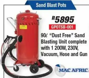 Adendorff Machinery Mart Sand Blast Pots Dust Free Sand Blasting Unit Complete with 1 200W, 230V, Vacuum, Hose and Gun offer