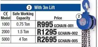 Adendorff Machinery Mart Chain Blocks GCHAIN - 001 offer