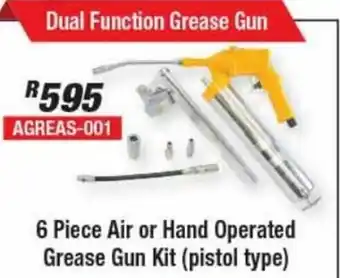 Adendorff Machinery Mart 6 Piece Air or Hand Operated Grease Gun Kit offer