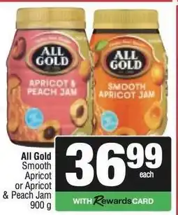 Spar All Gold Smooth Apricot or Apricot & Peach Jam offer