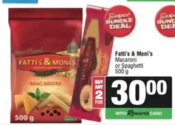 Spar Fatti's & Moni's Macaroni or Spaghetti offer