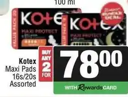 Spar Kotex Maxi Pads offer