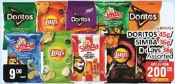 KitKat Cash and Carry Doritos Simba Lay's Assorted offer