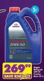 Shoprite Multigrade 20w-50 premium motor oil offer
