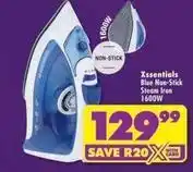 Shoprite Blue non-stick steam iron 1600w offer