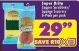 Shoprite Super Brite Copper Scrubbers/Sponge Scourers offer