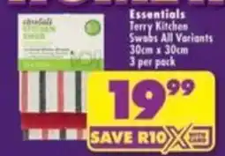 Shoprite Essentials Terry Kitchen Swabs All Variants offer