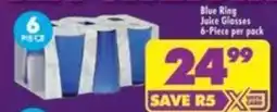 Shoprite Blue Ring Juice Glasses offer