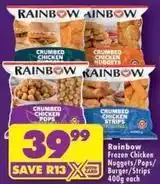 Shoprite Rainbow - frozen chicken nuggets/pops/burger/strips offer