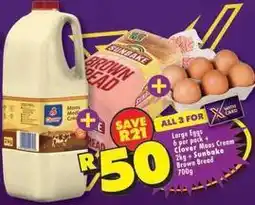 Shoprite Clover - large eggs + meats cream + brown bread offer