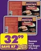 Shoprite Renown - frozen pork bangers offer