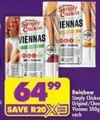 Shoprite Rainbow - simply chicken viennas offer