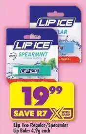 Shoprite Regular/spearmint lip balm offer