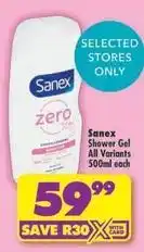Shoprite Sanex - shower gel offer