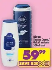 Shoprite Nivea - shower creme/gel offer