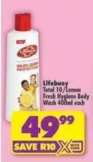 Shoprite Lifebuoy - total 10/lemon fresh hygiene body wash offer