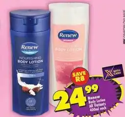 Shoprite Renew - body lotion all variants offer