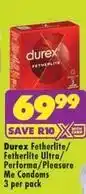 Shoprite Durex - fetherlite/ fetherlite ultra/ performa/ pleasure me condoms offer