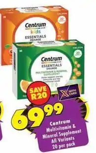 Shoprite Centrum - multivitamin & mineral supplement offer