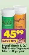Shoprite Vitamin b. co/multivitamin supplement tablets offer