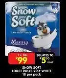 Shoprite Snow soft - toilet tissue 2ply white offer