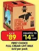 Shoprite First choice - full cream milk offer