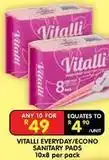 Shoprite Everyday/econo sanitary pads offer