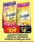 Shoprite Sunlight - regular/ tropical handwash powder offer