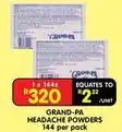 Shoprite Grand-pa - headache powders offer