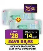 Shoprite Nice nice fragranced baby wipes offer