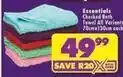 Shoprite Essentials - checked bath towel offer