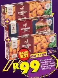 Shoprite Frozen - crumbed chicken burgers/nuggets/bites offer