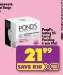 Shoprite Pond's - lasting oil control vanishing cream offer