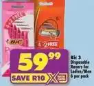 Shoprite Bic - disposable razors offer