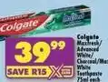 Shoprite Colgate - maxfresh/ advanced white/ charcoal/ max white toothpaste offer