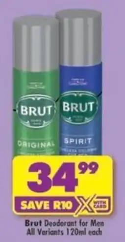 Shoprite Brut Deodorant for Men offer