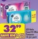 Shoprite Lil-lets - smartfit mini tampons offer