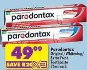 Shoprite Original/whitening/extra fresh toothpaste offer