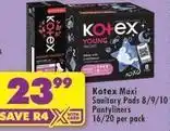 Shoprite Kotex - maxi sanitary pads/pantiliners offer