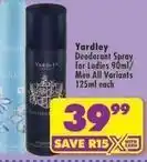 Shoprite Yardley - deodorant spray offer