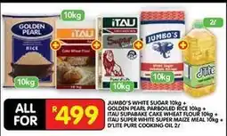 Shoprite Jumbo - white sugar, parboiled rice, cake wheat flour, super white maize meal, pure cooking oil offer