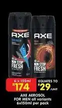 Shoprite Axe - aerosol for men all variants offer