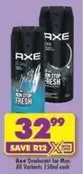 Shoprite Axe - deodorant for men offer