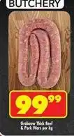 Shoprite Grabouw thick beef & pork wors offer