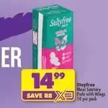 Shoprite Stayfree - maxi sanitary pods with wings offer
