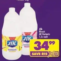 Shoprite Jik Bleach All Variants offer