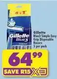 Shoprite Gillette - blue3 simple easy grip disposable razors offer