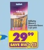 Shoprite Gillette - minora ii disposable razors offer