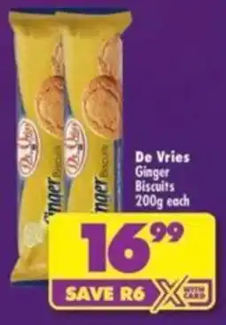 Shoprite De Vries Ginger Biscuits offer