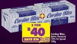 Shoprite Cordon Bleu Butter Flavoured 70% Fat Spread offer